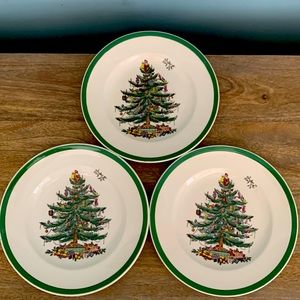 3 Spode Christmas China salad plates